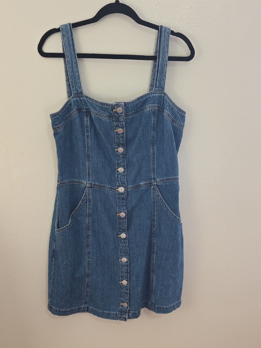 Levi's Blue Denim Button-Front Mini Dress